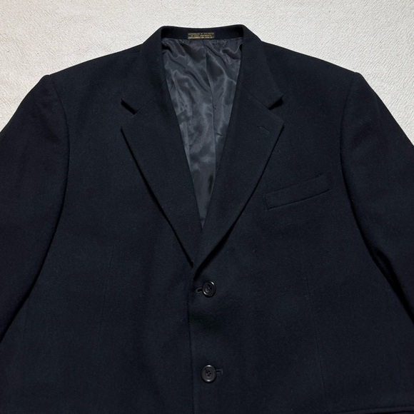 VTG Oscar De La Renta Men’s Wool  Cashmere Black Sports Coat Blazer 48L - Picture 4 of 8